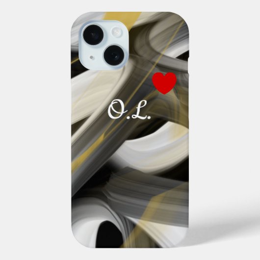 Persoonlijke iPhone Cases Trend Abstract Zwart Wit (Achterkant)