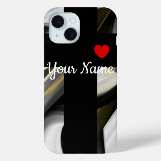 Persoonlijke iPhone Cases Trend Abstract Zwart Wit (Achterkant)