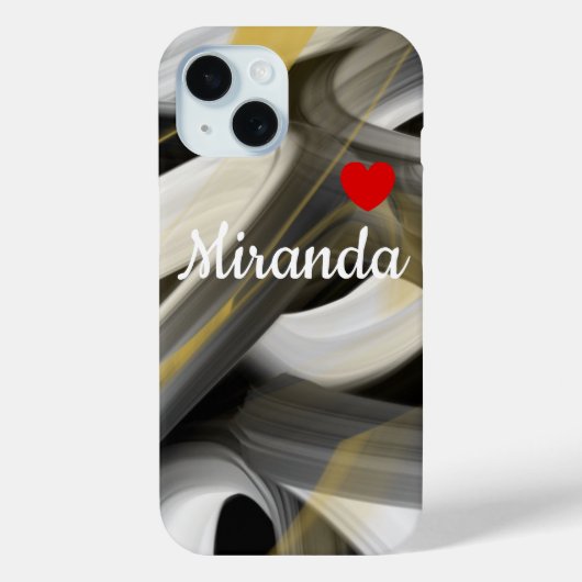 Persoonlijke iPhone Cases Trend Abstract Zwart Wit (Achterkant)