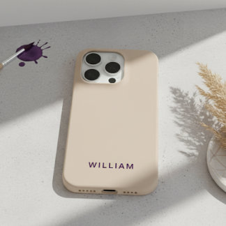 Persoonlijke iPhone Hoesje in Beige Kleur met Eige 15 Pro Case