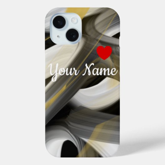 Persoonlijke iPhone Hoesjes Trend Abstract Zwart W (Achterkant)