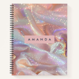 Persoonlijke Iridiserende Pastelkleurige Glitter S Notitieboek