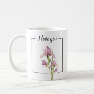 Persoonlijke Iris mok – Ik hou van jou & citaat