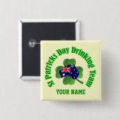 Persoonlijke Irish Australian St Patrick's day Vierkante Button 5,1 Cm (Voorkant /achterkant)