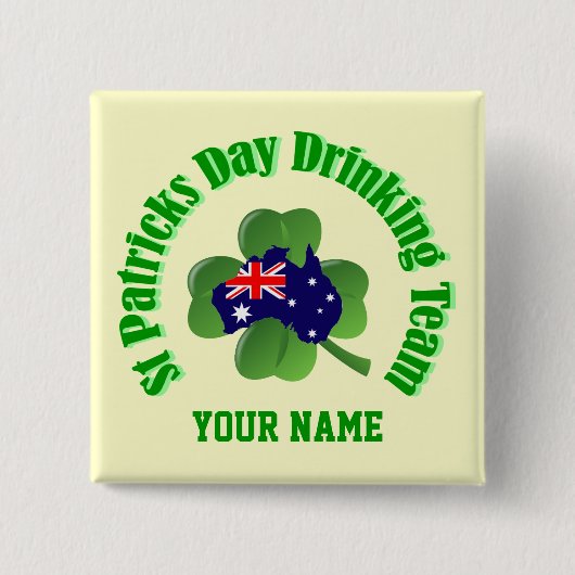 Persoonlijke Irish Australian St Patrick's day Vierkante Button 5,1 Cm (Voorkant)