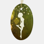 Persoonlijke Irish Dance Celtic Clovers Kerstmis Keramisch Ornament (Links)