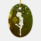 Persoonlijke Irish Dance Celtic Clovers Kerstmis Keramisch Ornament (Voorkant)