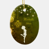 Persoonlijke Irish Dance Celtic Clovers Kerstmis Keramisch Ornament (Achterkant)
