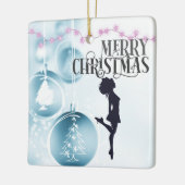 Persoonlijke Irish Dance Hard Shoe Blue Kerstmis Keramisch Ornament (Links)
