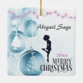 Persoonlijke Irish Dance Hard Shoe Blue Kerstmis Keramisch Ornament (Achterkant)