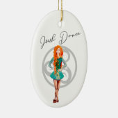 Persoonlijke Irish Dance Hard Shoe Celtic Knot Keramisch Ornament (Rechts)