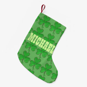 Persoonlijke Irish Lucky Clover Green Shamrock Kleine Kerstsok
