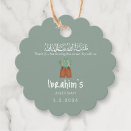 Persoonlijke Islamitische Aqiqah Baby Jongen Ronde Bedankjes Labels