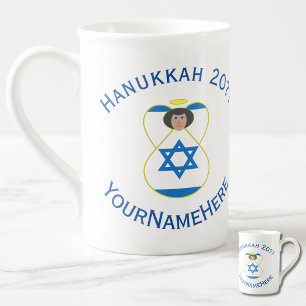 Persoonlijke Israëlische engel Hanukkah-vlag  Porselein Kop