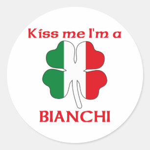 Persoonlijke Italiaan Kus Ik ben Bianchi Ronde Sticker