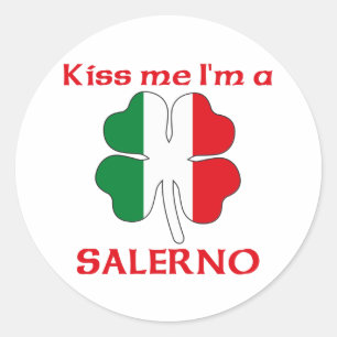 Persoonlijke Italiaan Kus Ik ben Salerno Ronde Sticker