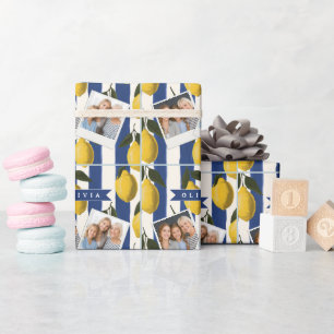 Persoonlijke Italiaanse Citroen Streep Kustlijn Cadeaupapier