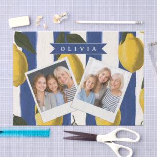 Persoonlijke Italiaanse Citroen Streep Kustlijn Tissuepapier