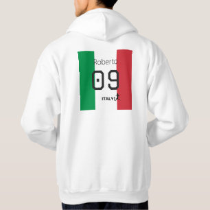 Persoonlijke Italiaanse driekleurige voetbal Hoodie