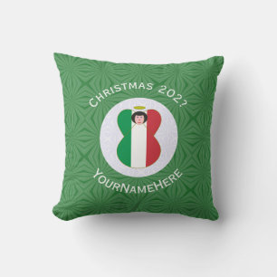 Persoonlijke Italiaanse engel kerst vlag Kussen