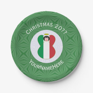 Persoonlijke Italiaanse engel kerst vlag Papieren Bordje