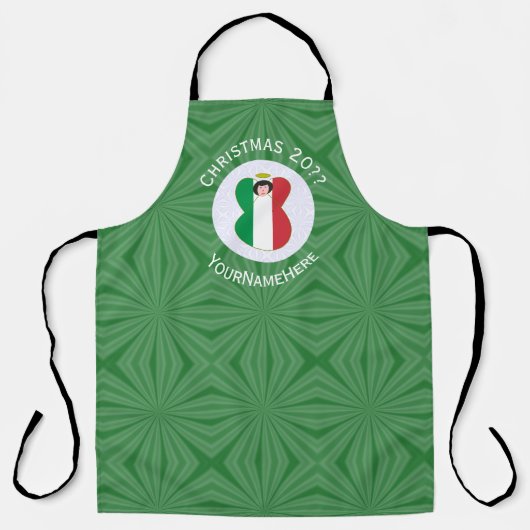 Persoonlijke Italiaanse engel kerst vlag Schort (Voorkant)