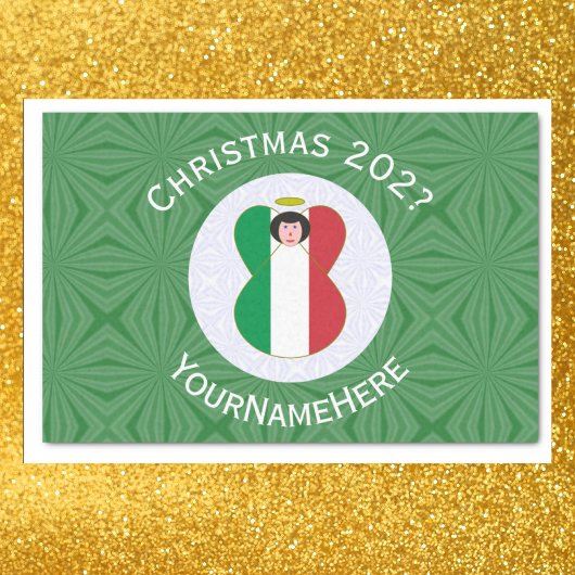 Persoonlijke Italiaanse engel kerst vlag Tissuepapier