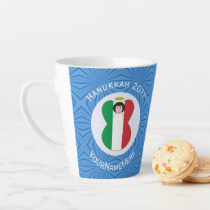 Persoonlijke Italiaanse engel vlag Hanukkah vlag Latte Mok