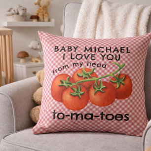 Persoonlijke Italiaanse Tomaten Baby Shower Kraamk Kussen