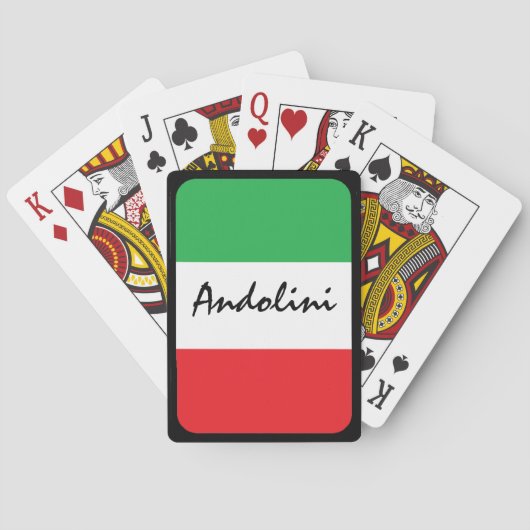 Persoonlijke Italiaanse Vlag Poker Aangepast Spel Pokerkaarten (Achterkant)