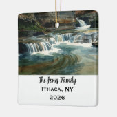 Persoonlijke Ithaca, NY Kerstmis Keramisch Ornament (Links)