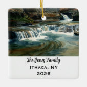 Persoonlijke Ithaca, NY Kerstmis Keramisch Ornament (Voorkant)