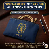 Persoonlijke Ivy League Crest Navy Blauwe Tech  Etui