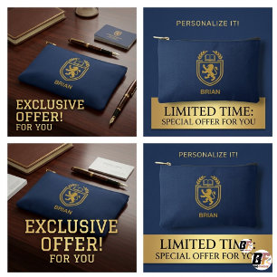 Persoonlijke Ivy League Crest Navy Blauwe Tech Etui