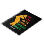 Persoonlijke JA IK KAN ALLE Christelijke DINGEN DO Notitieboek (Linkerzijde)