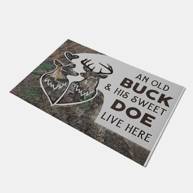 Persoonlijke jaagdeuromat | Een oude bok Deurmat (Schuin)