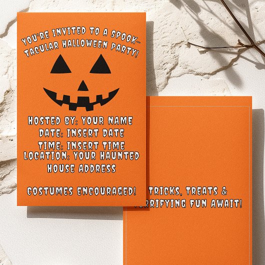 Persoonlijke Jack-o'-Lantern Halloween-feest Kaart