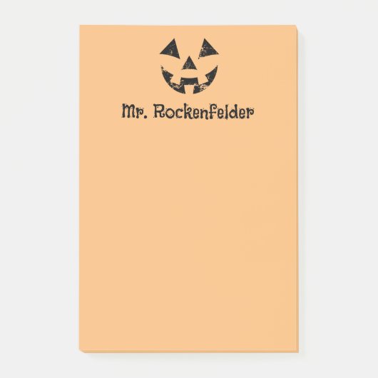 Persoonlijke Jack-o-lantern pompoen gezicht Hallow Post-it® Notes (Voorkant)