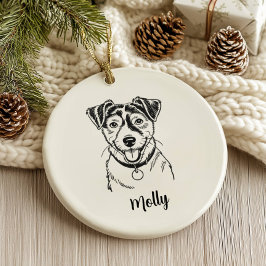 Persoonlijke Jack Russel Terrier Hond Kerstmis Keramisch Ornament