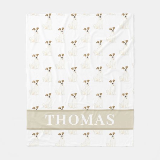 Persoonlijke Jack Russell Terrier Fleece Deken (Voorkant)