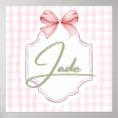 Persoonlijke Jade Baby Meisje Slaapkamer Boog&Ging Poster (Voorkant)