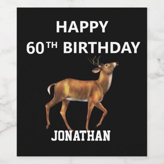 Persoonlijke jager Deer Grafisch Elke zondag Wijn Etiket (Enkel label)