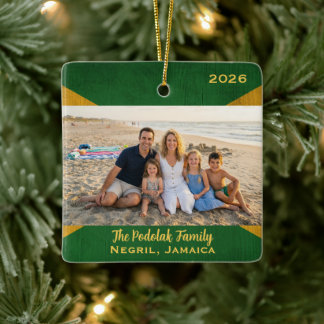 Persoonlijke Jamaica strand reis foto kerstmis Keramisch Ornament