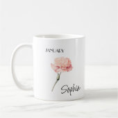 Persoonlijke januari bloem koffiemok (Links)