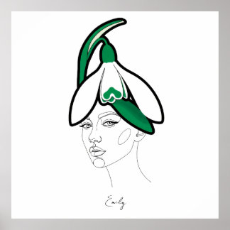 Persoonlijke januari geboortebloem portret poster