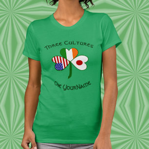 Persoonlijke Japan Ierland VS Shamrock Dames T-shirt