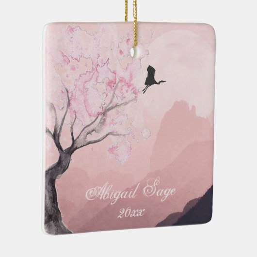 Persoonlijke Japans gebergte kerstmis Keramisch Ornament (Rechts)