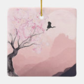 Persoonlijke Japans gebergte kerstmis Keramisch Ornament (Achterkant)