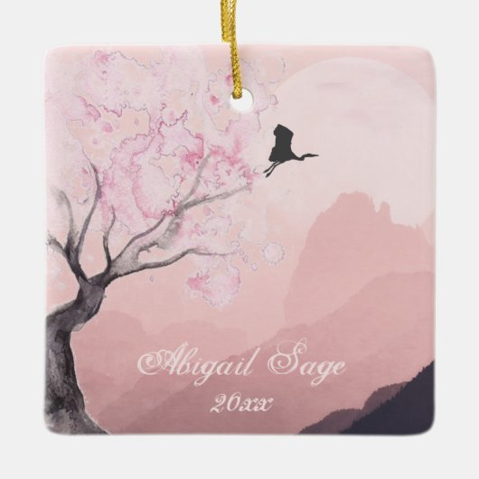 Persoonlijke Japans gebergte kerstmis Keramisch Ornament (Voorkant)