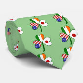 Persoonlijke Japanse Ierse Amerikaanse Shamrock Stropdas (Opgerold)